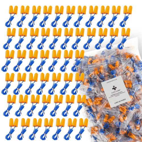 PORTADA TAPONES AUDITIVOS DE ESPUMA CON CORDÓN DESECHABLES 50 PARES