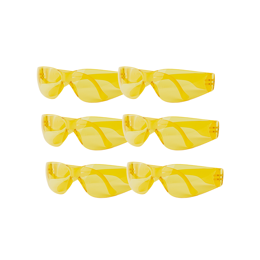 PORTADA DEL PACK 6 PIEZAS DEL PRODUCTO LENTE DE SEGURIDAD DE POLICARBONATO COLOR AMBAR