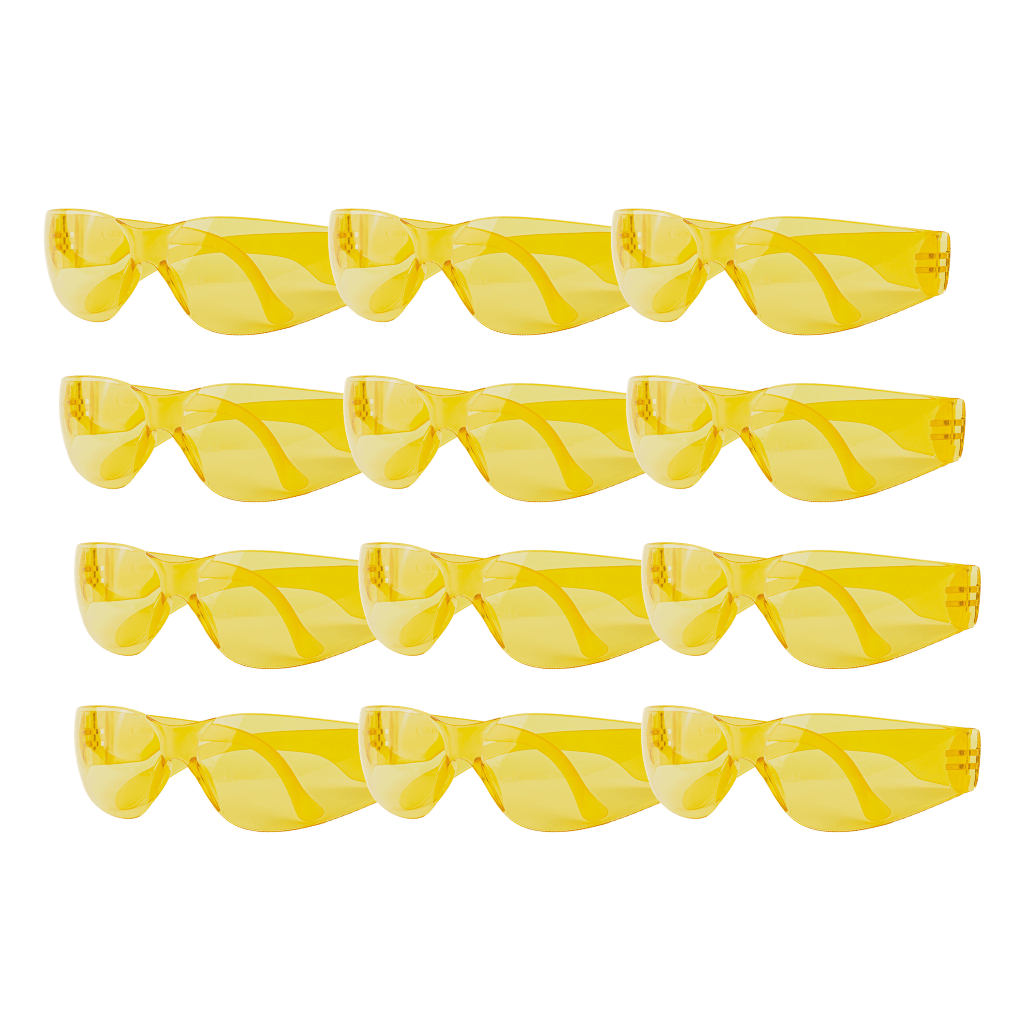 PORTADA PACK 12 PIEZAS DEL PRODUCTO LENTE DE SEGURIDAD POLICARBONATO COLOR AMBAR