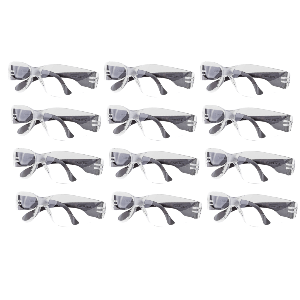 PORTADA DEL PACK 12 PIEZAS DEL PRODUCTO LENTE DE SEGURIDAD POLICARBONATO TRANSPARENTE