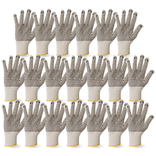 PORTADA DE GUANTE DE ALGODON CON PUNTOS PVC PACK DE 50 PARES